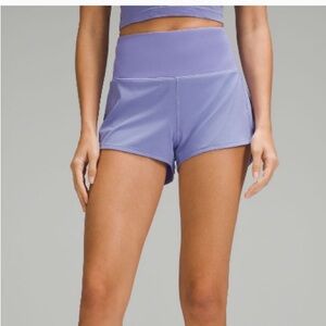 Lululemon Purple High Rise Speed Up Shorts 2.5” Size 6